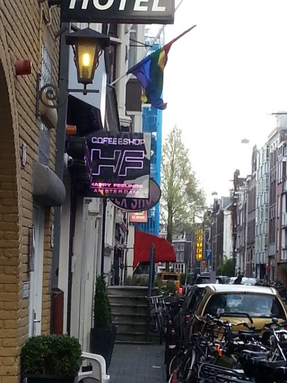 A coffeeshop where it is legal to buy and smoke weed and hash, and a sex toy shop next door